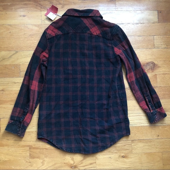 Mossimo Size Small 6/7 plaid snap up collared dress shirt - Picture 4 of 5